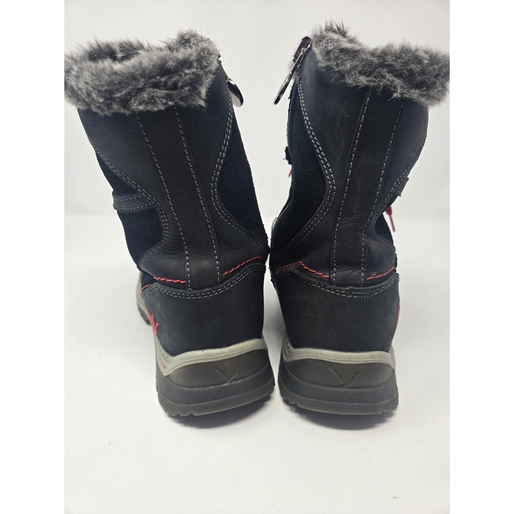 Santana Canada Womens Sz 9 Black Leather Waterproof Snow Boots Faux Fur - Picture 4 of 11